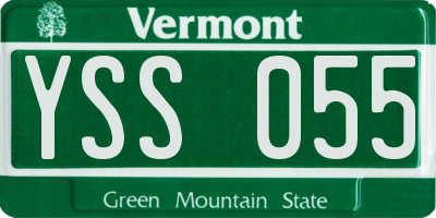VT license plate YSS055