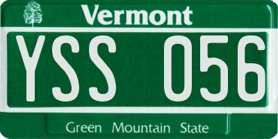 VT license plate YSS056