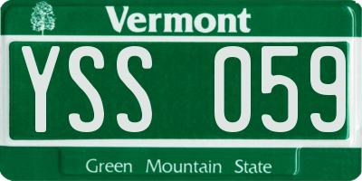 VT license plate YSS059
