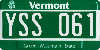 VT license plate YSS061