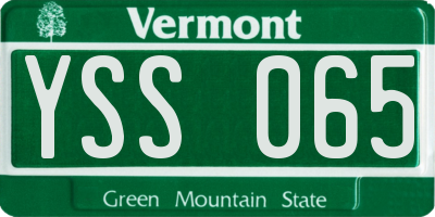 VT license plate YSS065