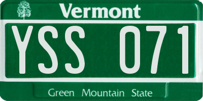 VT license plate YSS071