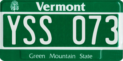 VT license plate YSS073