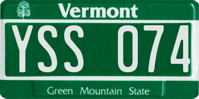 VT license plate YSS074