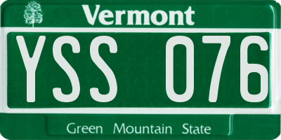 VT license plate YSS076