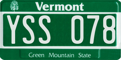 VT license plate YSS078