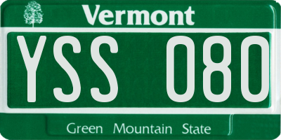 VT license plate YSS080
