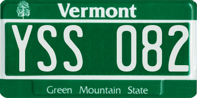 VT license plate YSS082