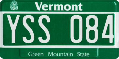 VT license plate YSS084