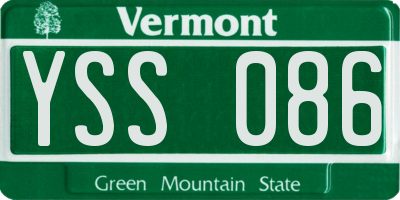 VT license plate YSS086