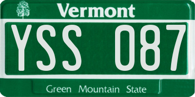 VT license plate YSS087