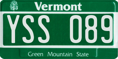 VT license plate YSS089