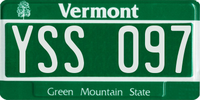 VT license plate YSS097