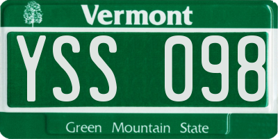 VT license plate YSS098