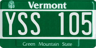 VT license plate YSS105