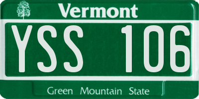 VT license plate YSS106