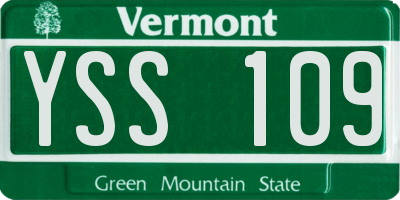 VT license plate YSS109