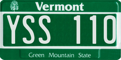 VT license plate YSS110