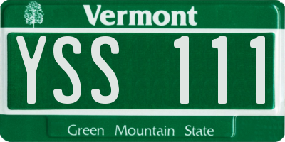 VT license plate YSS111