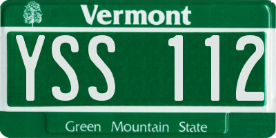 VT license plate YSS112
