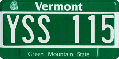 VT license plate YSS115