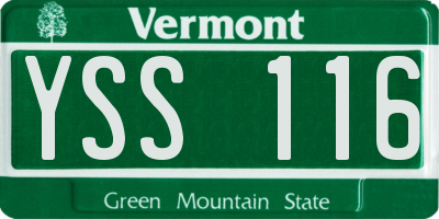 VT license plate YSS116