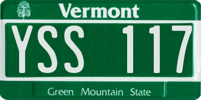 VT license plate YSS117