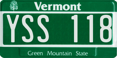 VT license plate YSS118
