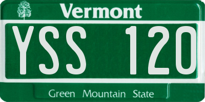 VT license plate YSS120