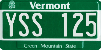 VT license plate YSS125