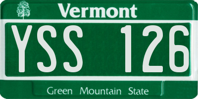 VT license plate YSS126