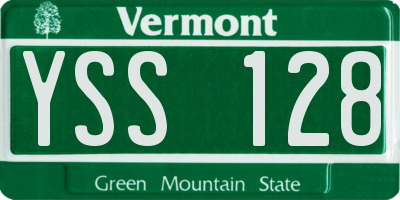 VT license plate YSS128