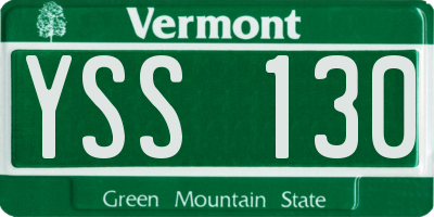 VT license plate YSS130