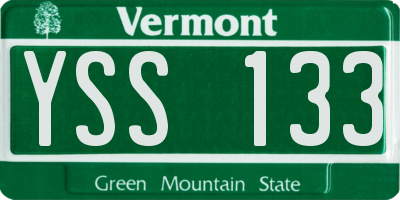 VT license plate YSS133
