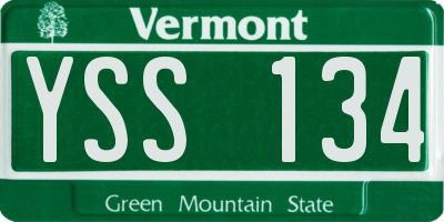 VT license plate YSS134