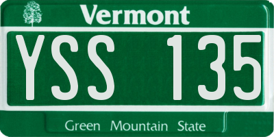 VT license plate YSS135