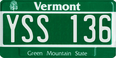 VT license plate YSS136