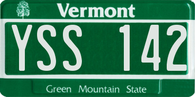 VT license plate YSS142