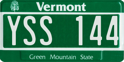 VT license plate YSS144