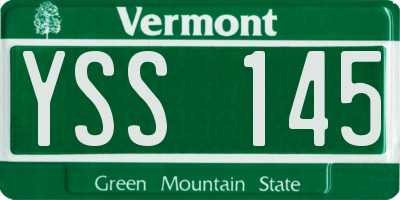 VT license plate YSS145