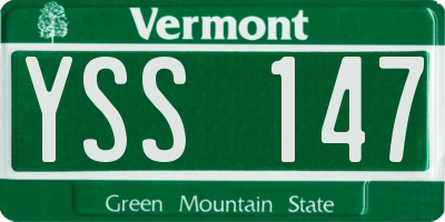 VT license plate YSS147