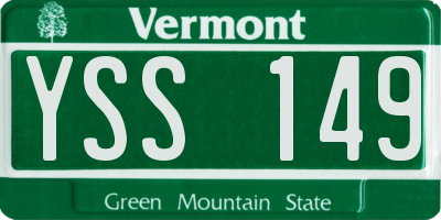 VT license plate YSS149