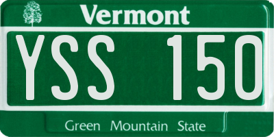 VT license plate YSS150