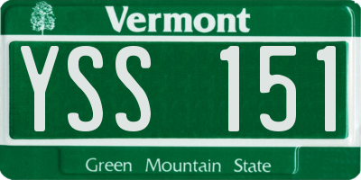 VT license plate YSS151