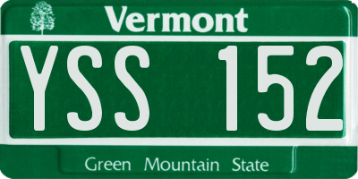 VT license plate YSS152