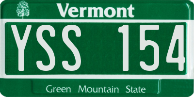VT license plate YSS154
