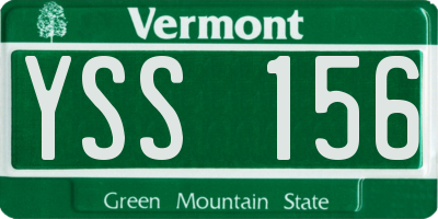 VT license plate YSS156