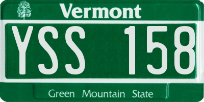 VT license plate YSS158