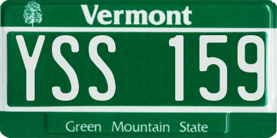 VT license plate YSS159