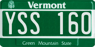 VT license plate YSS160
